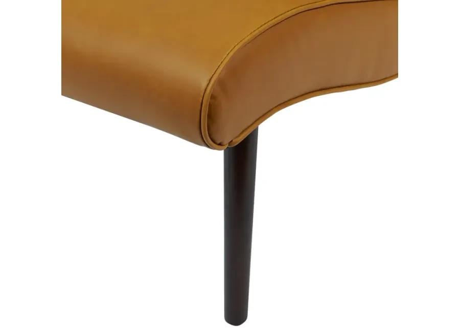 alexis bonded leather accent chair wenge legs, vintage caramel