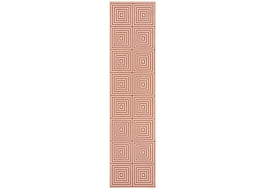 LINDEN 123 Collection LND123Q-28 Red / Creme 2'-2" X 8'