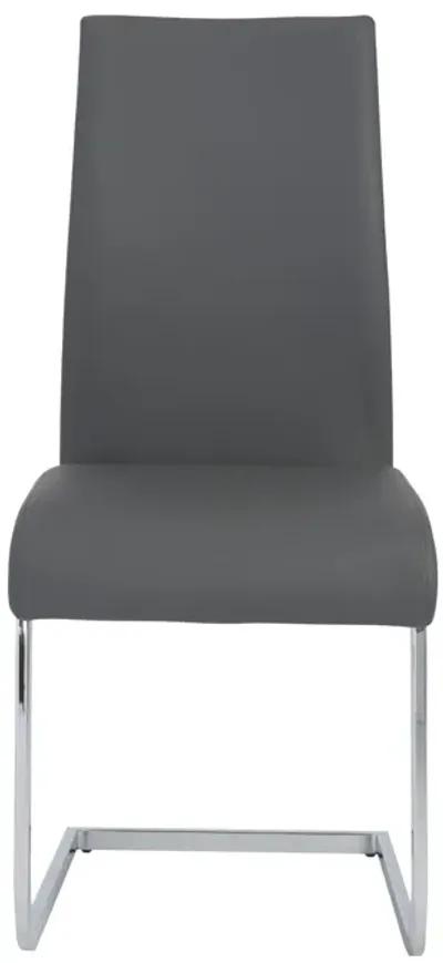 Epifania Dining Chair in Gray with Chrome Legs - Set of 4