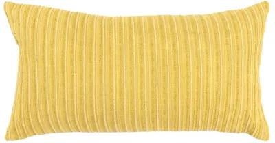 Stripe Patterned Solid Yellow Pillow