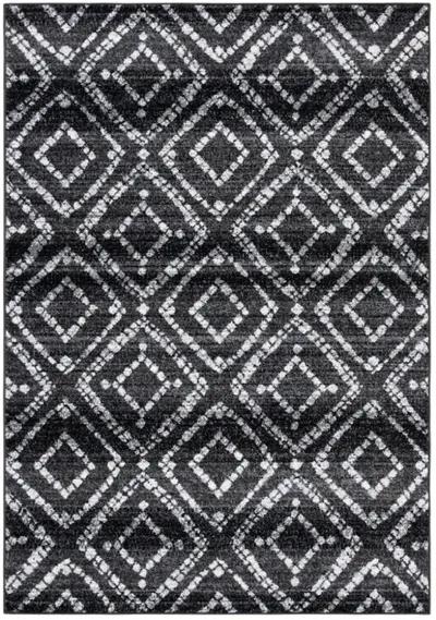 Adirondack Contemporary Black / Ivory 8' X 10' Powerloomed Rug