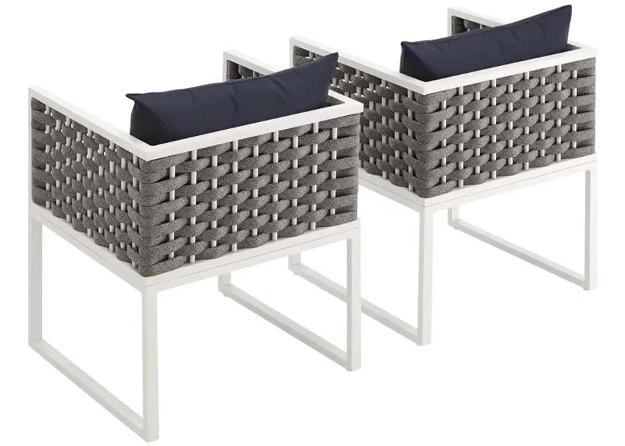 Stance Dining Armchair Outdoor Patio Aluminum Set of 2