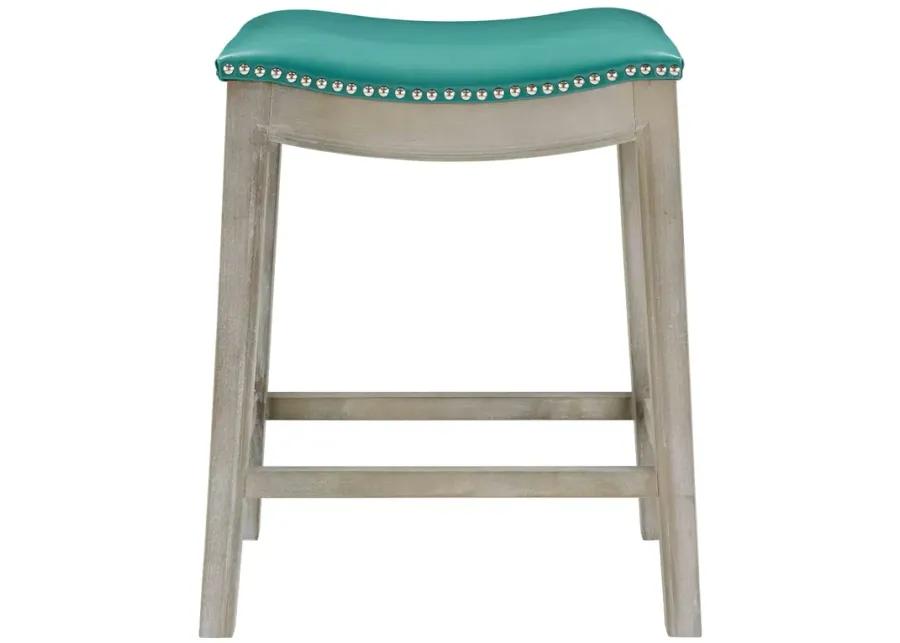 elmo bonded leather counter stool mystique gray frame, turquoise