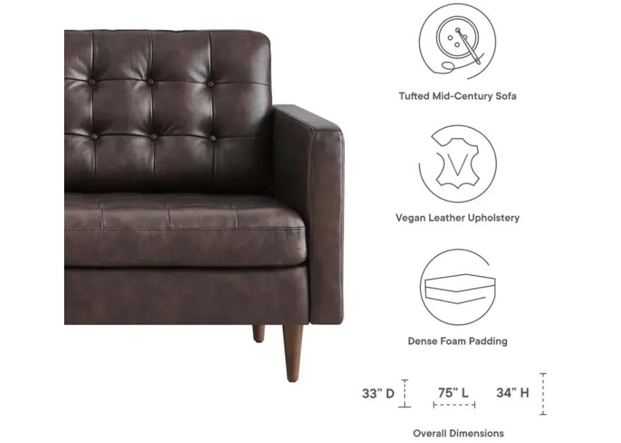 Exalt Tufted Vegan Leather Sofa