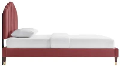 Daisy Performance Velvet Queen Platform Bed