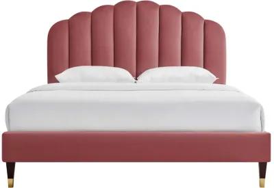 Daisy Performance Velvet Queen Platform Bed