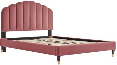 Daisy Performance Velvet Queen Platform Bed