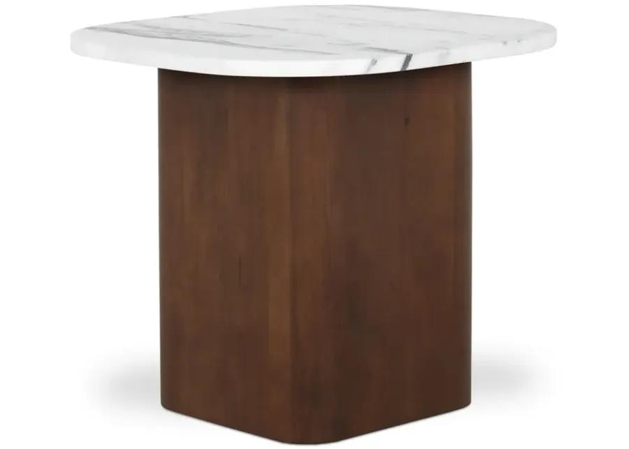 Dash Accent Table White Calacatta Marble