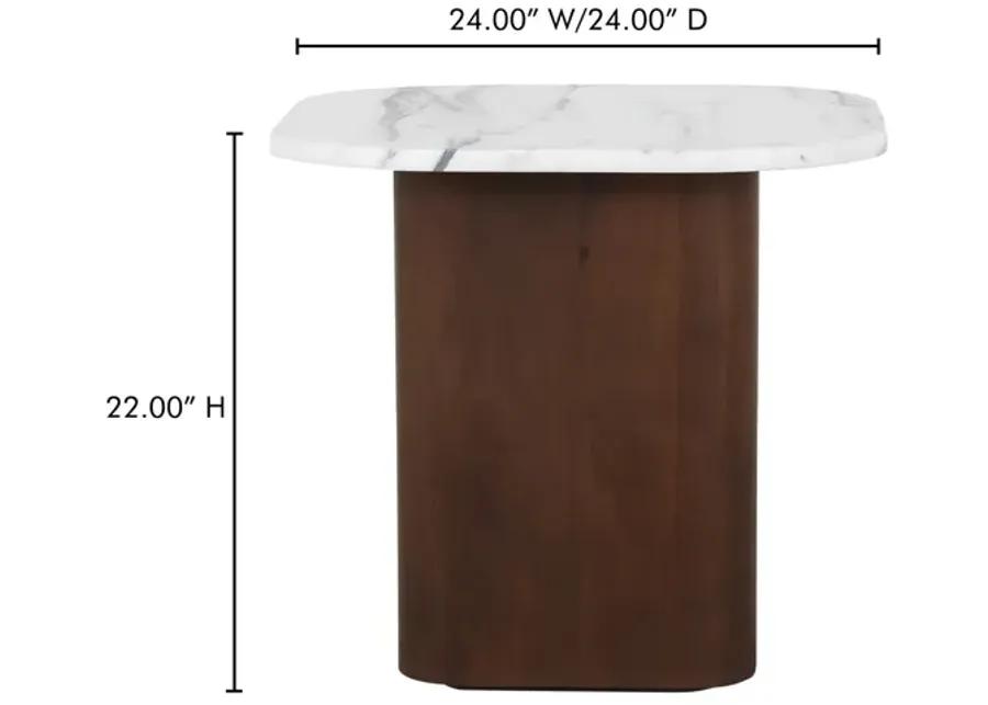 Dash Accent Table White Calacatta Marble