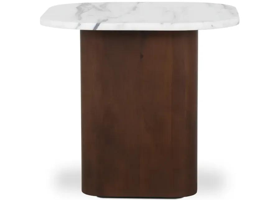 Dash Accent Table White Calacatta Marble