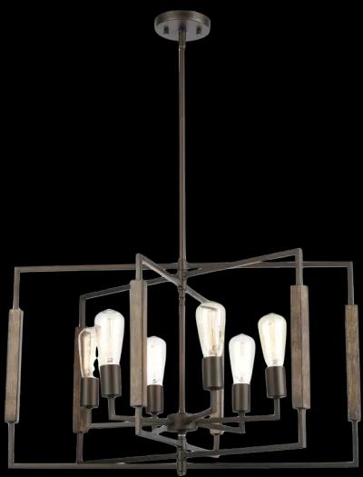 Zinger 28" Wide 6-Light Chandelier - Oil Rubbed Bronze