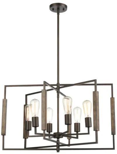 Zinger 28" Wide 6-Light Chandelier - Oil Rubbed Bronze