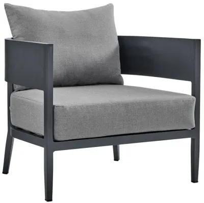 Argiope 4 Piece Outdoor Dark Gray Aluminum & Fabric Outdoor Conversation Set