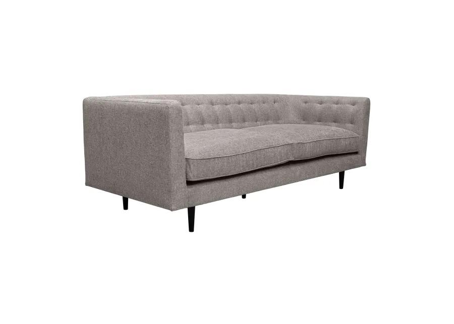 Annabelle 80" Gray Fabric Sofa with Black Wood Legs