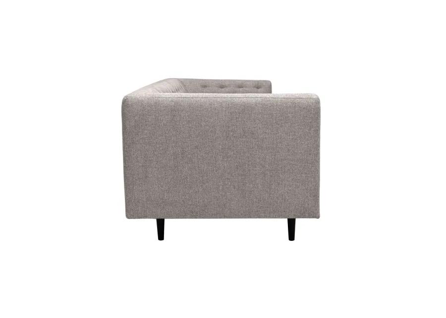 Annabelle 80" Gray Fabric Sofa with Black Wood Legs