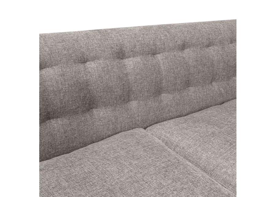 Annabelle 80" Gray Fabric Sofa with Black Wood Legs