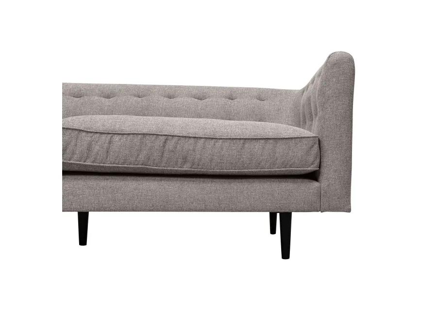 Annabelle 80" Gray Fabric Sofa with Black Wood Legs