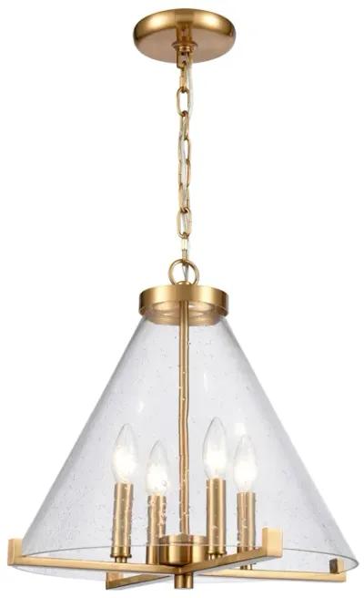 The Holding 17" Wide 4-Light Pendant - Satin Brass