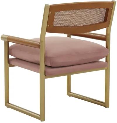 Harlow Rattan Mauve Velvet Chair