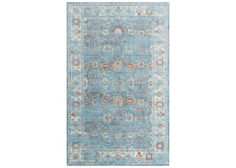 Ovation Blue/Beige distressed/classical N Z wool 2' x 3'  Rectangle Rug