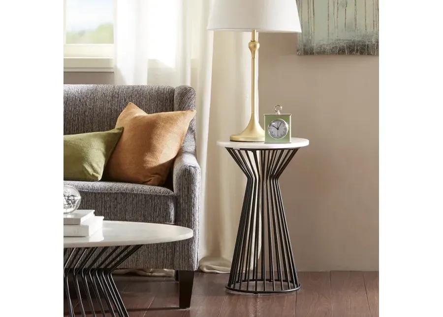 Madison Park Marbury White/Black Pedestal