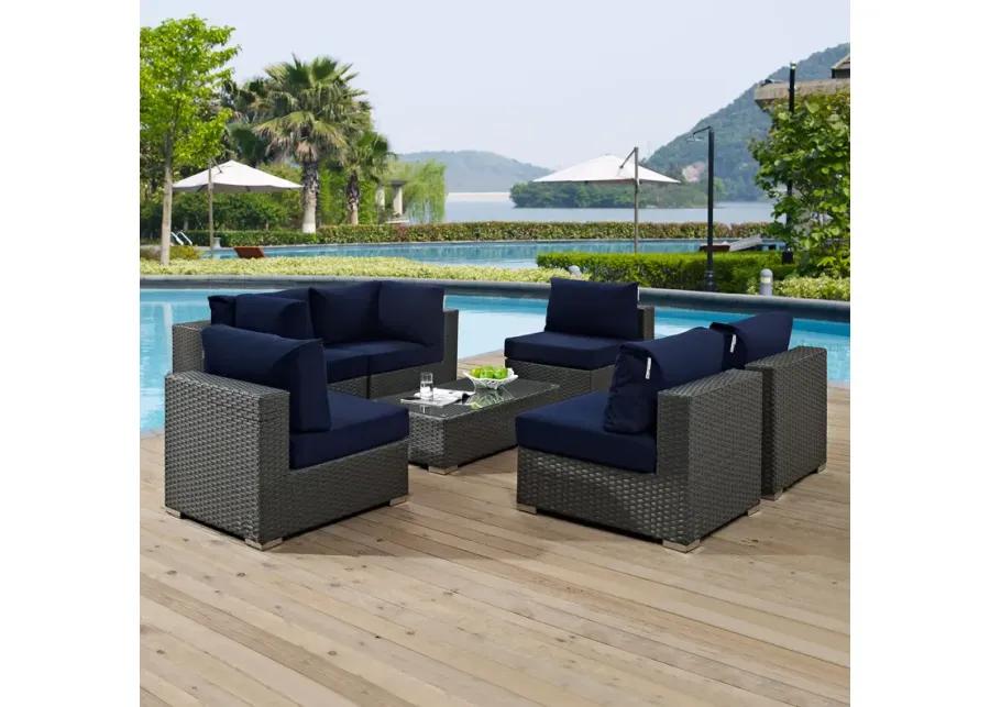 Sojourn 7 Piece Outdoor Patio Sunbrella® Sectional Set