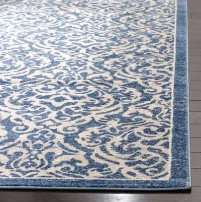 Brentwood 810 Navy / Creme 3' X 3' Square Square Powerloomed Rug