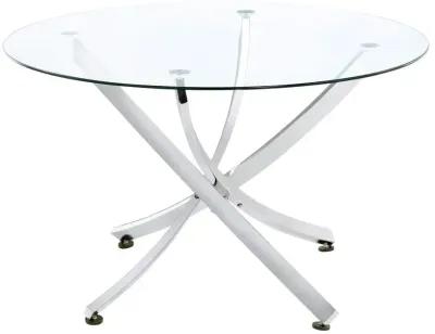 Beckham 5-piece Round Dining Set Chrome and White