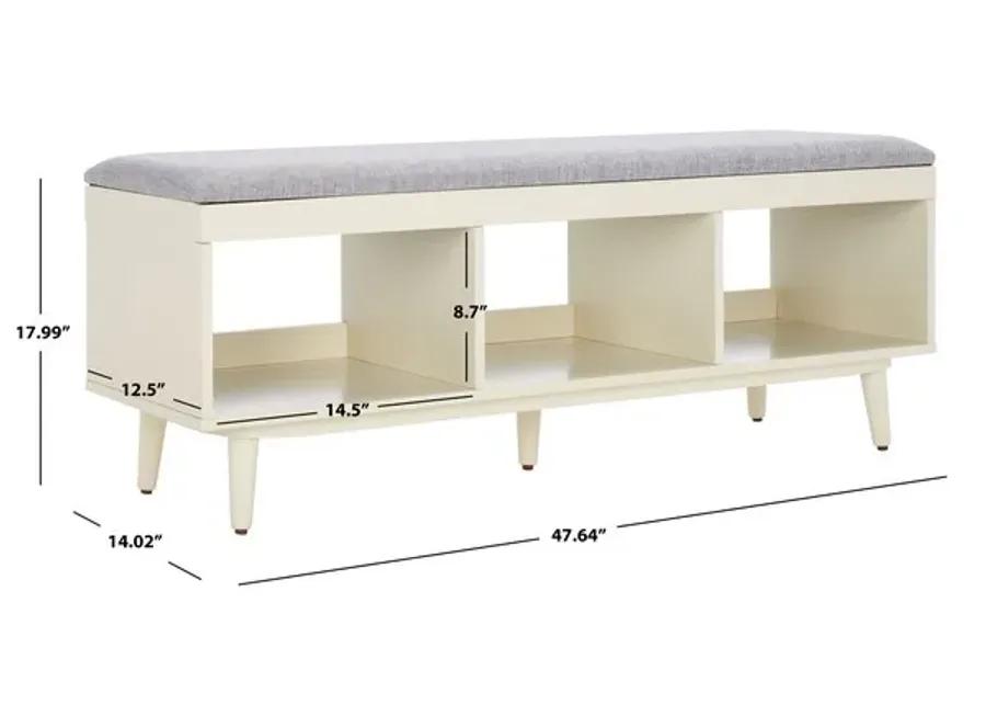 CRICKET OPEN SHELF BENCH W/ CUSHION