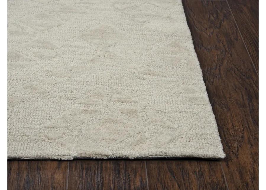 Fifth Avenue Beige Diamond Wool 5' x 8' Rectangle Rug