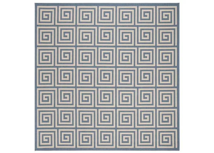 LINDEN 129 Collection LND129N-6SQ Cream / Blue 6'-7" X 6'-7" Square