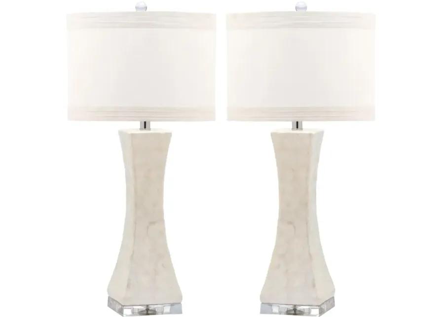 SHELLEY, 30.5 INCH, CREAM, SHELL/IRON TABLE LAMP SET OF 2 W/ USB PORT?