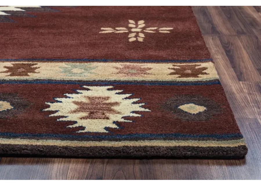 Southwest Red Southwest/Tribal Wool 5' x 8' Rectangle Rug