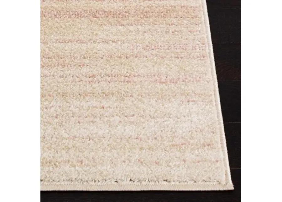 Adirondack Contemporary Pink / Ivory 2'-6" X 12' Powerloomed Rug