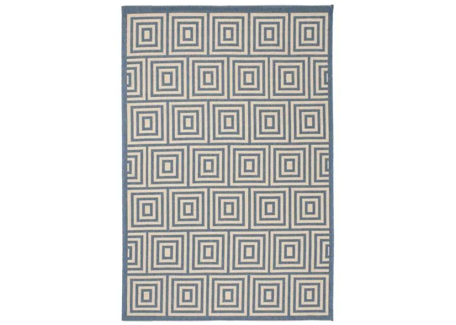 LINDEN 173 Collection LND173N-4 Cream / Blue 4' X 6'