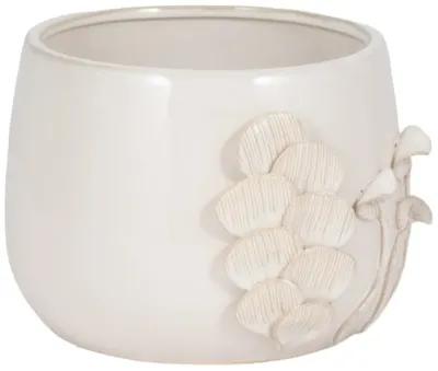 9" Mushroom Applique Planter, Ivory