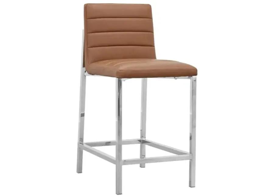 Amalfi Metal Back Counter Stool in Cognac