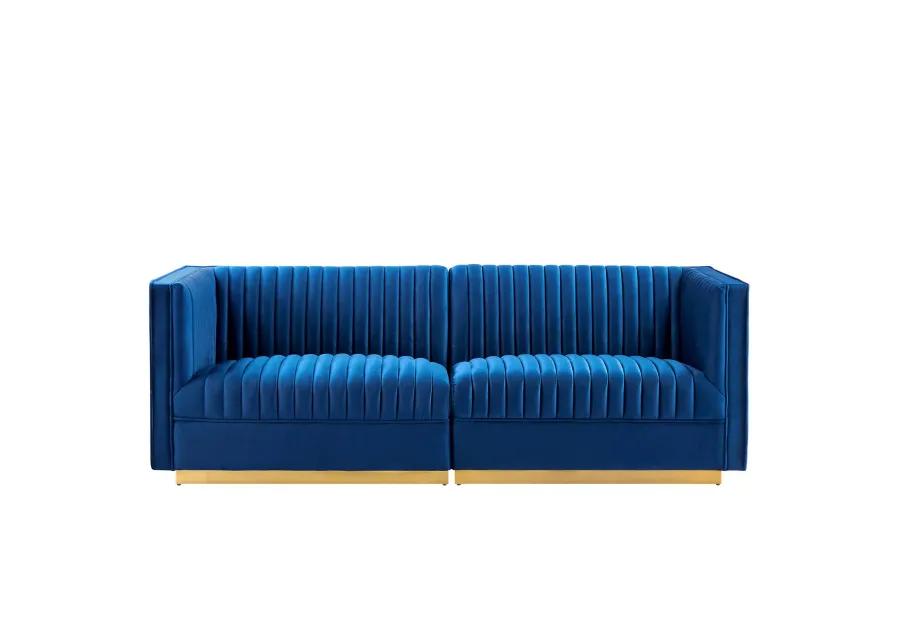 Sanguine Channel Tufted Performance Velvet Modular  Loveseat