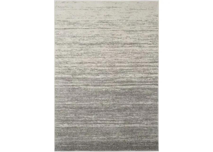 Adirondack Contemporary Light Grey / Grey 6' X 6' Square Powerloomed Rug