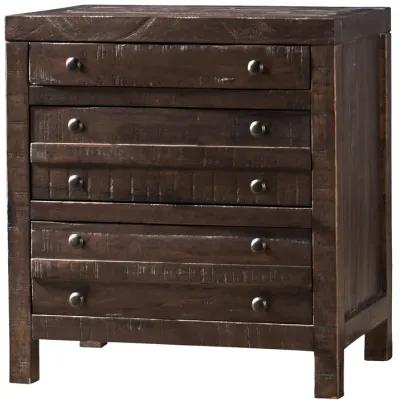 Townsend Three Drawer Solid Wood Nightstand in Java