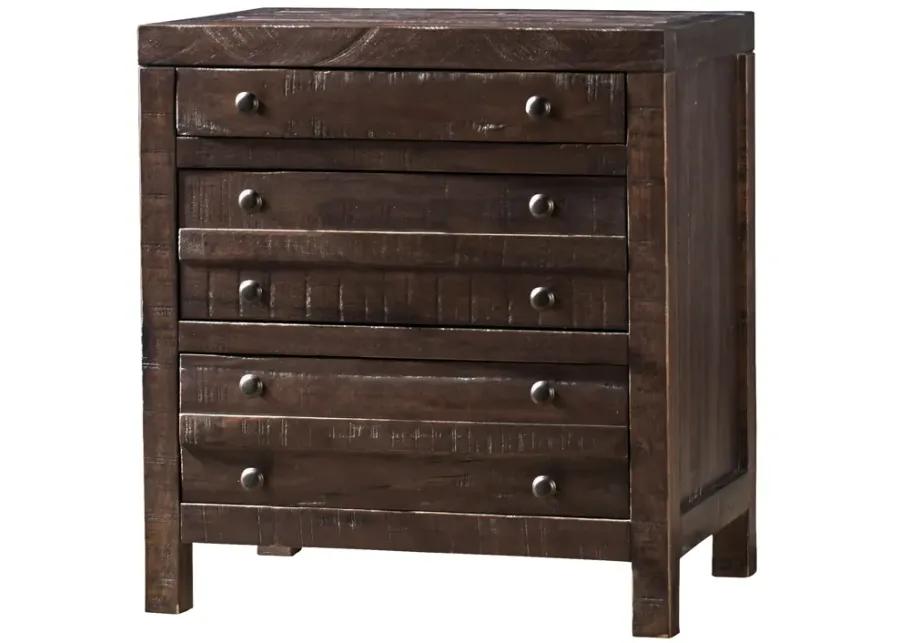 Townsend Three Drawer Solid Wood Nightstand in Java