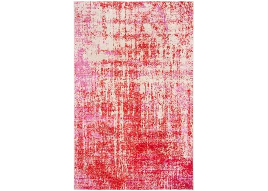 ADIRONDACK Contemporary Red / Gold 3' X 5' Powerloomed Rug