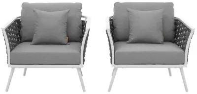 Stance Armchair Outdoor Patio Aluminum Set of 2