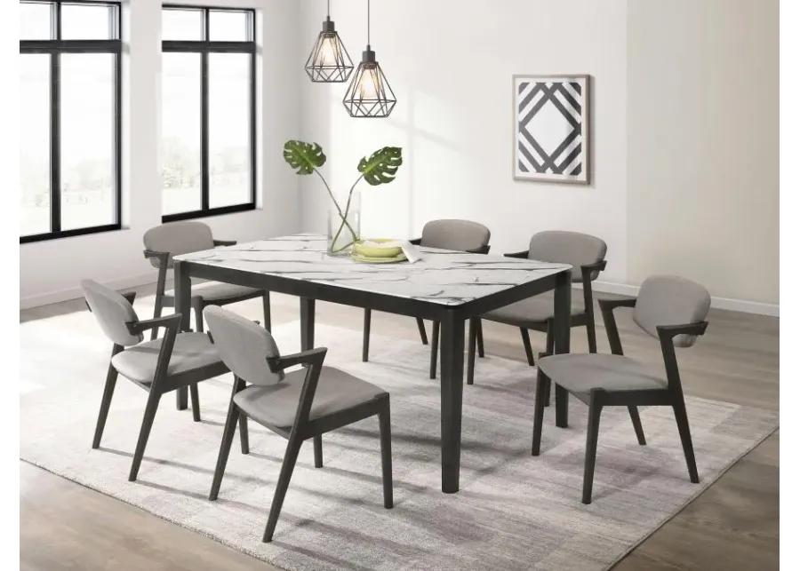 Stevie 7-piece Rectangular Dining Set White and Black