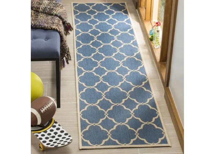 LINDEN 125 Collection LND125M-28 Blue / Creme 2'-2" X 8'