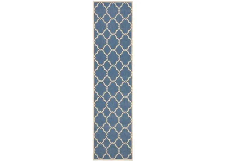 LINDEN 125 Collection LND125M-28 Blue / Creme 2'-2" X 8'