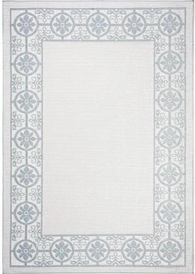 Safavieh BERMUDA 800 Collection BMU815B-9 Ivory / Light Blue 9' X 12'