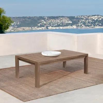 Relic Outdoor Patio Coffee Table in Weathered Eucalyptus Wood