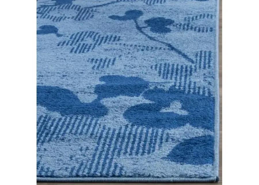 Adirondack Contemporary Light Blue / Dark Blue 10' X 14' Powerloomed Rug