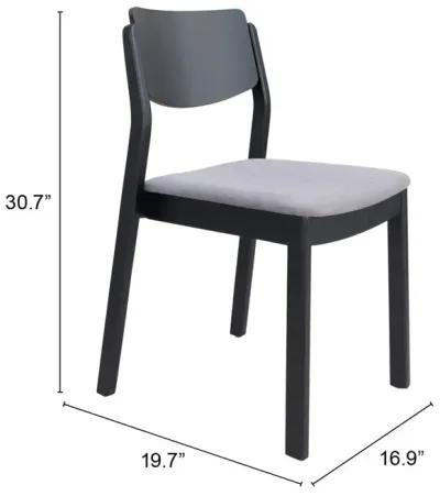 Desdamona Dining Chair (Set of 2) Gray & Black